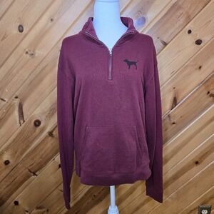 VS PINK 1/4 Zip Burgundy Medium‎